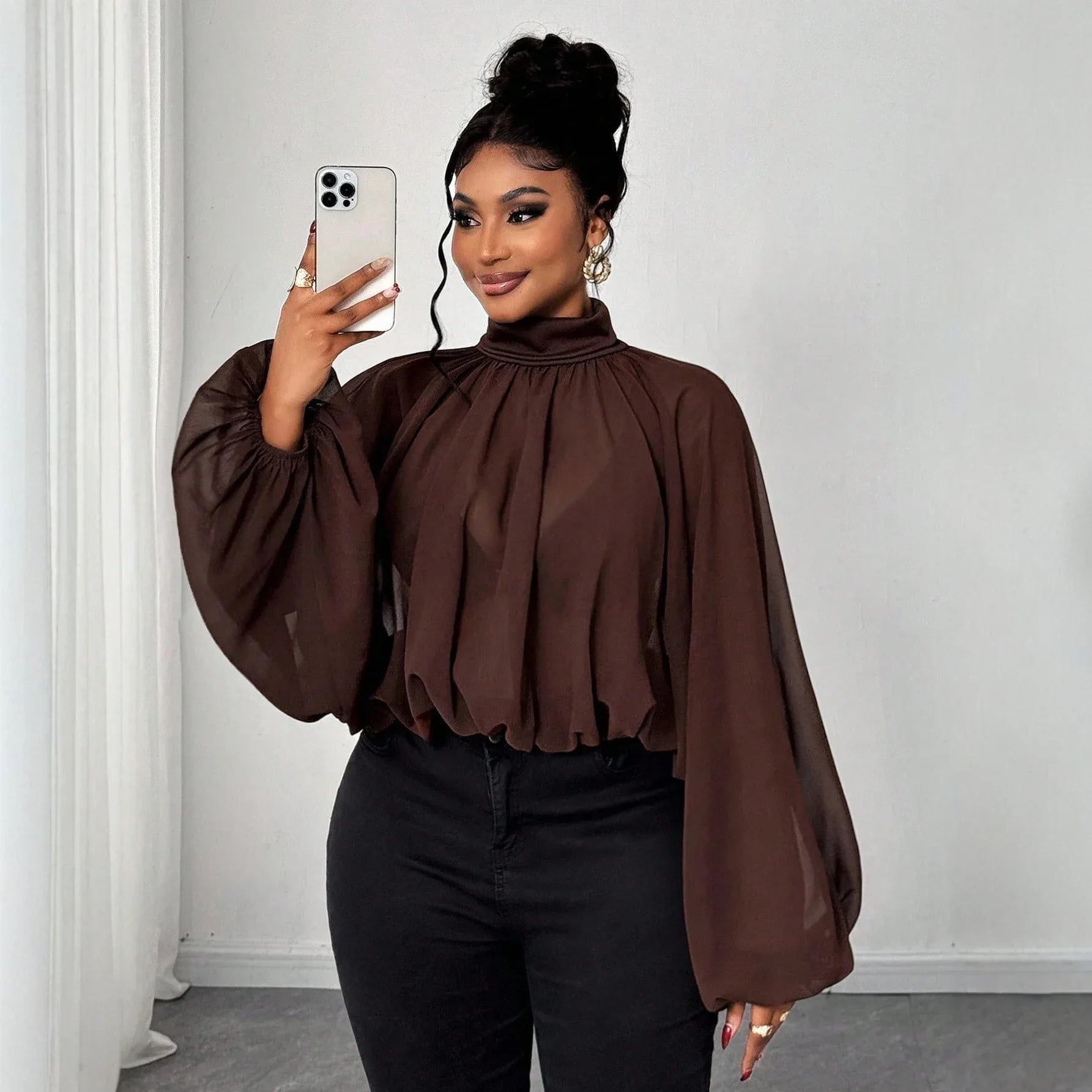 Fashion Vacation Plus Size Women's Autumn And Winter Long Sleeve Shirt - Gizmo Galaxy