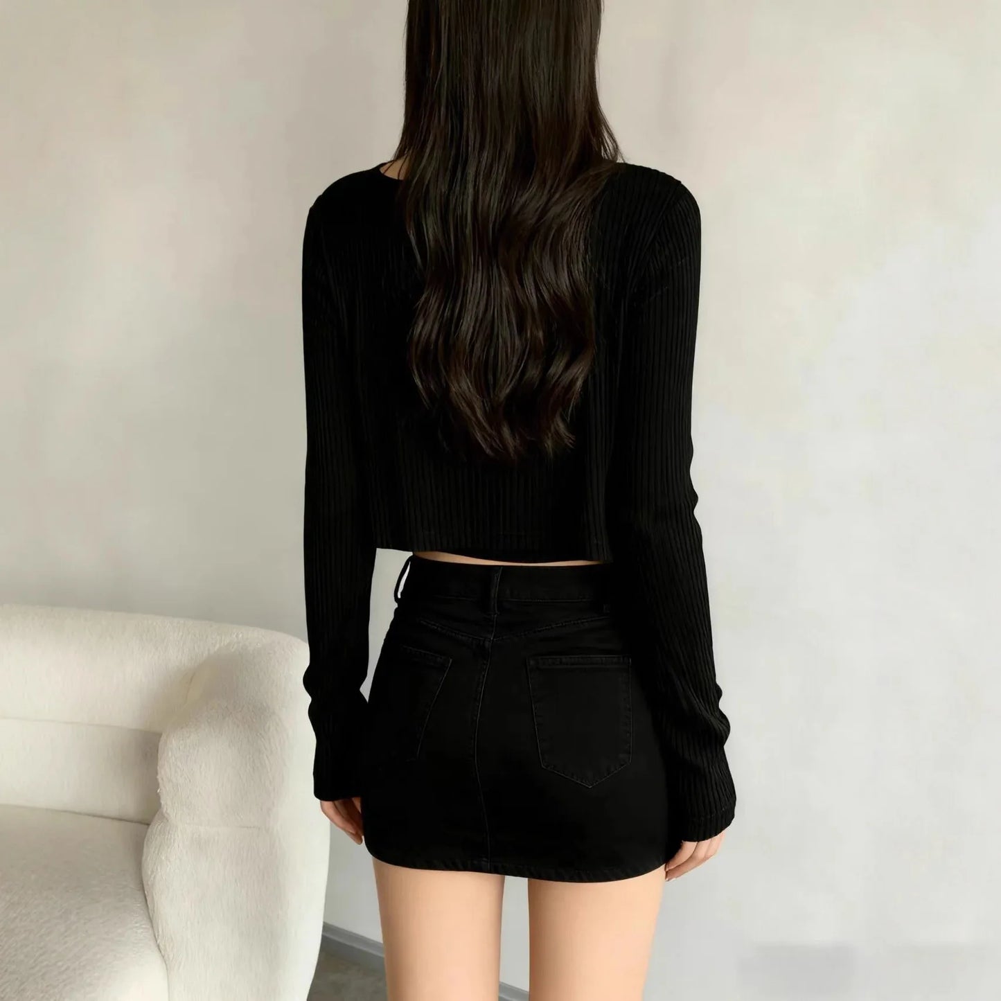 Figure-flattering Long-sleeve Thin Cardigan And Camisole Two-piece Set - Gizmo Galaxy