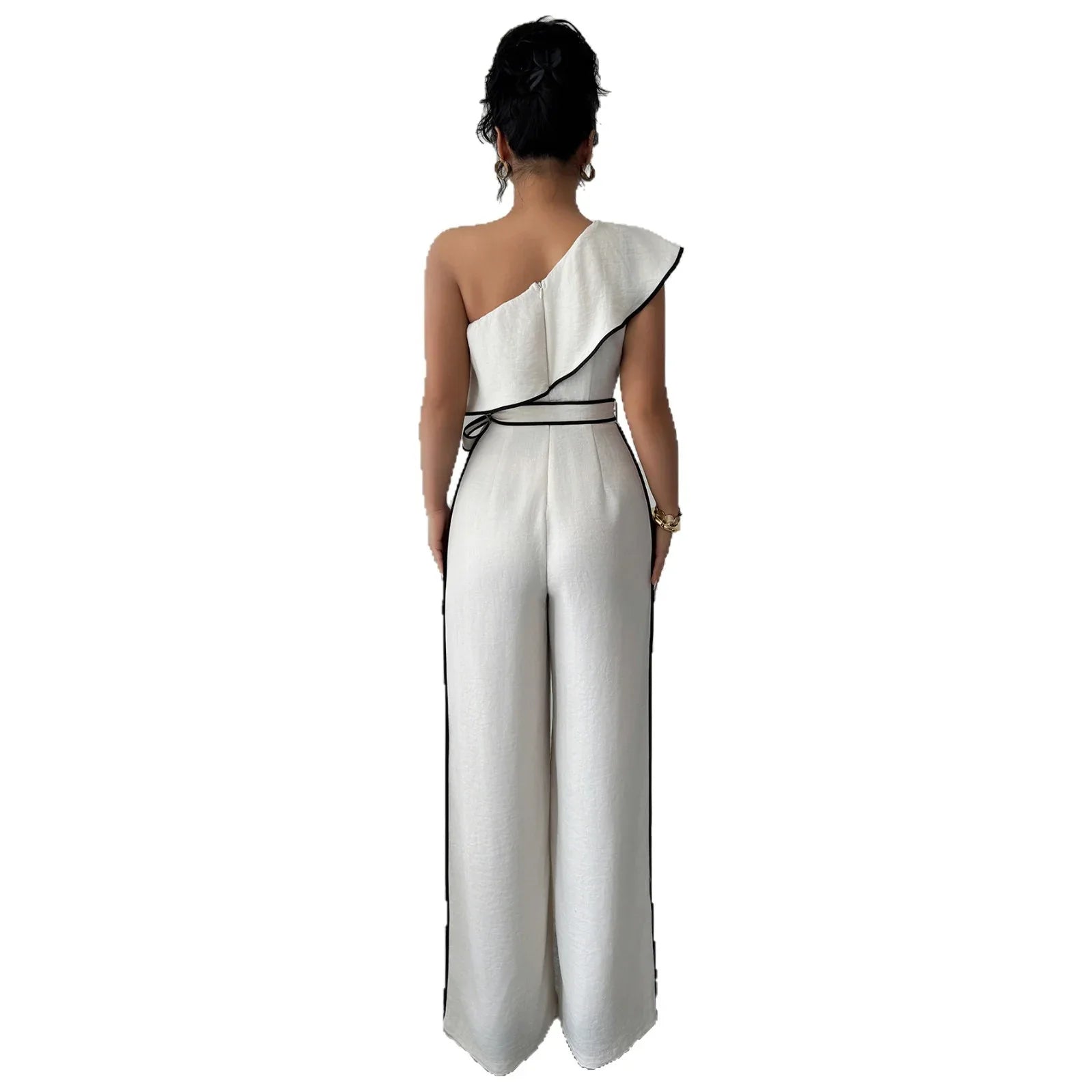 European And American Elegant Style Off-shoulder Vest Wide-leg Jumpsuit Women's Independent High Waist - Gizmo Galaxy