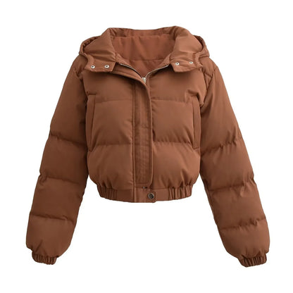 Autumn New Fashion Casual Simple All-matching Hooded Short Cotton Jacket - Gizmo Galaxy