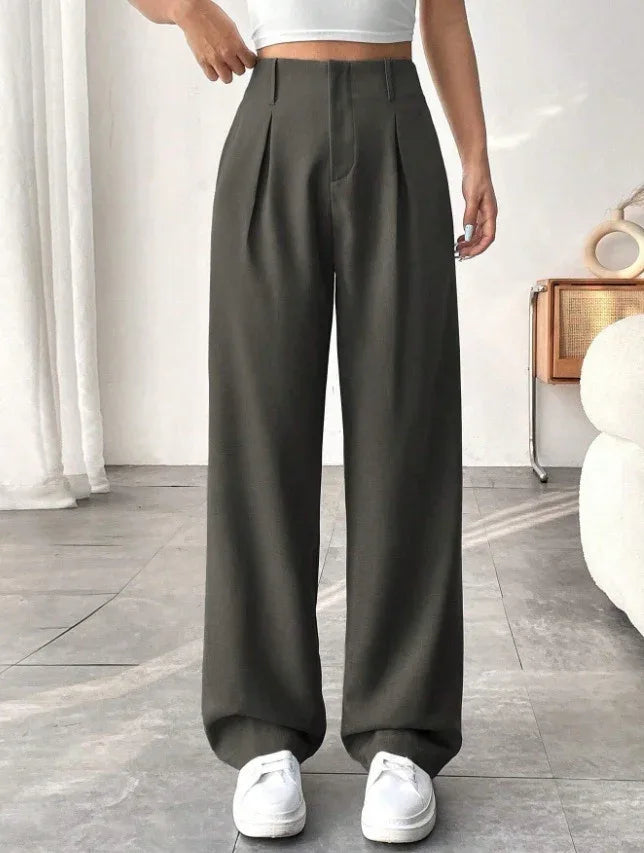 Ladies' High-waisted Slim-fit Suit Pants Wide-leg Floor-dragging Pants - Gizmo Galaxy