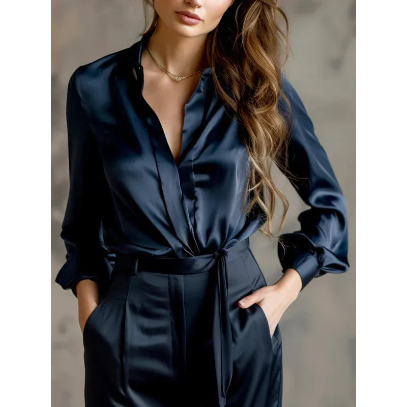 Solid-color Casual Loose-fit Women's Shirt - Gizmo Galaxy