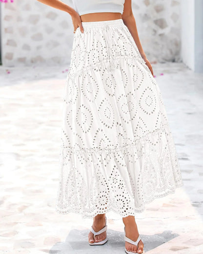 Women's Fashion Hollow-out Elegant Midi Skirt - Gizmo Galaxy