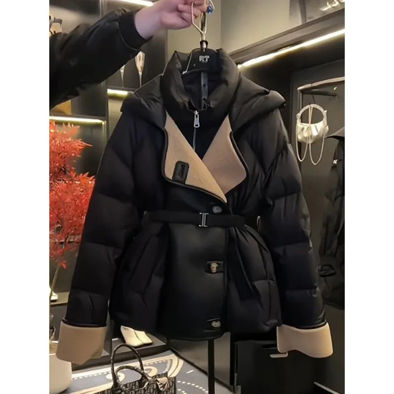 Women's Fashion Black Pure Cotton Coat - Gizmo Galaxy