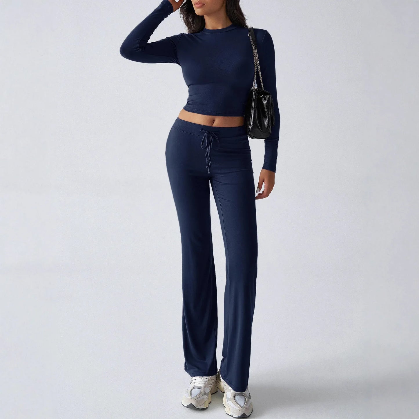 Sports Yoga Style Long-sleeved Straight Pants Casual Suit - Gizmo Galaxy