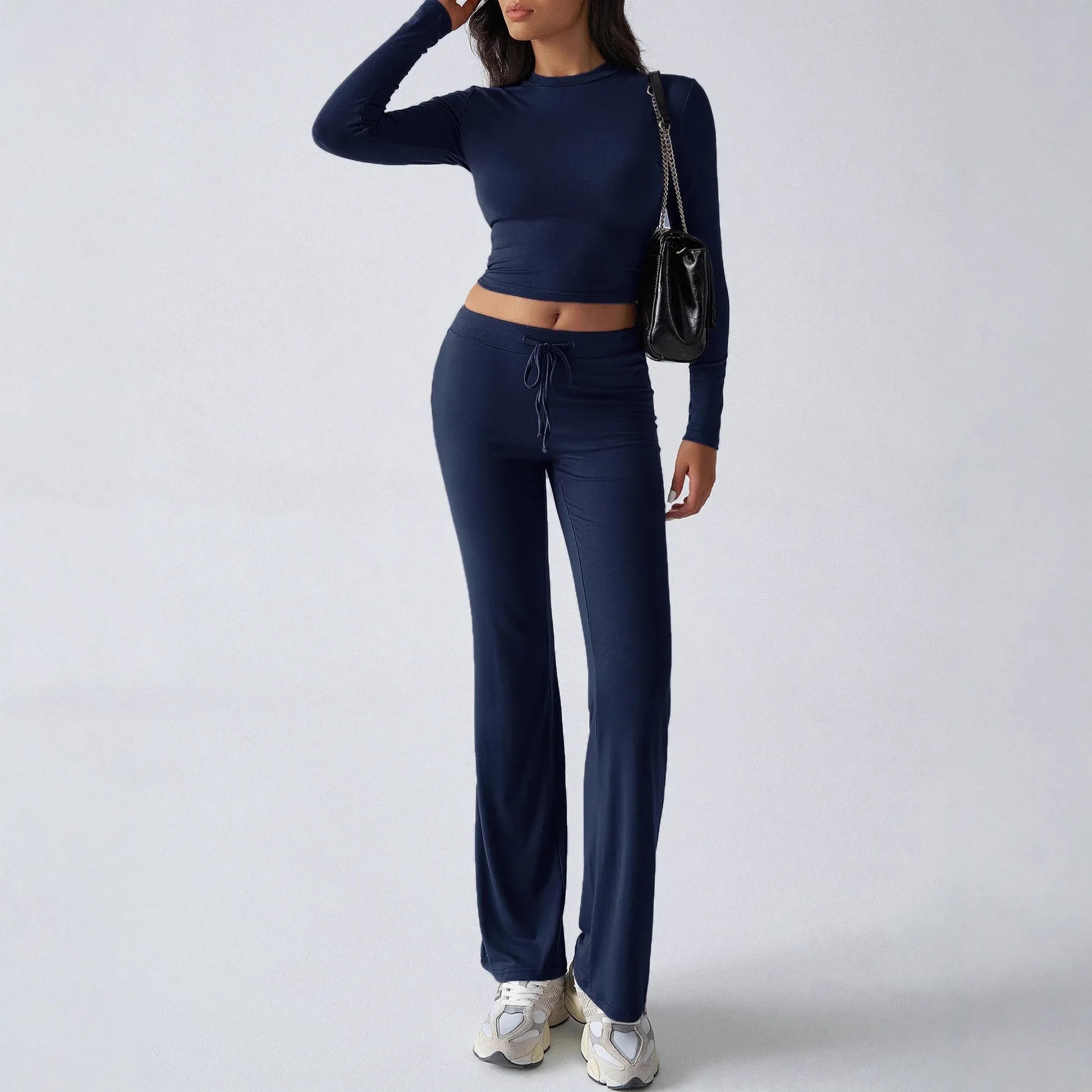 Sports Yoga Style Long-sleeved Straight Pants Casual Suit - Gizmo Galaxy