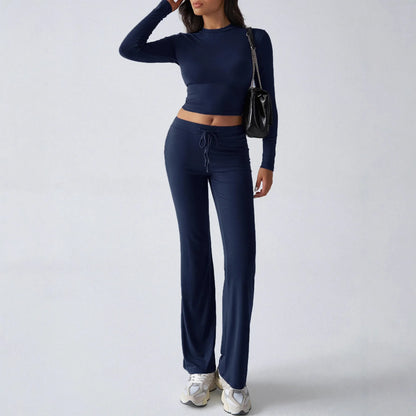 Sports Yoga Style Long-sleeved Straight Pants Casual Suit - Gizmo Galaxy