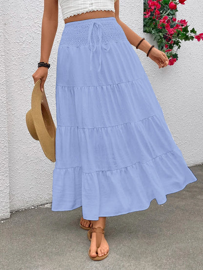 Autumn Stretch High-waisted Bohemian Casual Long Skirt - Gizmo Galaxy