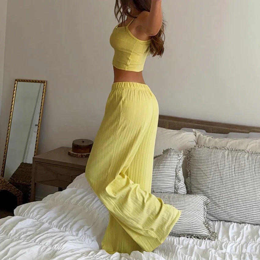 Summer New Arrival Camisole And Wide-leg Pants Two-piece Set - Gizmo Galaxy