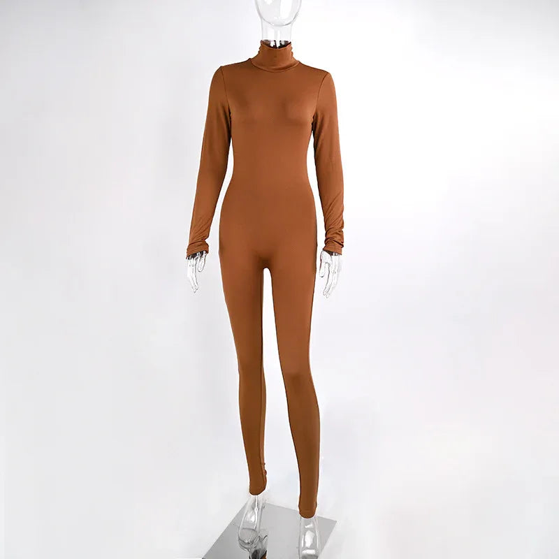 Autumn And Winter Solid Color Tight Long Sleeve Fleece-lined Yoga Jumpsuit - Gizmo Galaxy