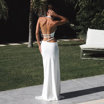 Sexy Solid Color Backless Halter Vest - Gizmo Galaxy