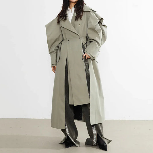 Elastic And Waisted Profile Trench Coat Women's Autumn - Gizmo Galaxy