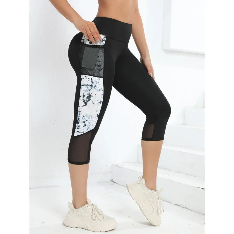 Female Leopard Splicing High Waist Yoga Pants - Gizmo Galaxy