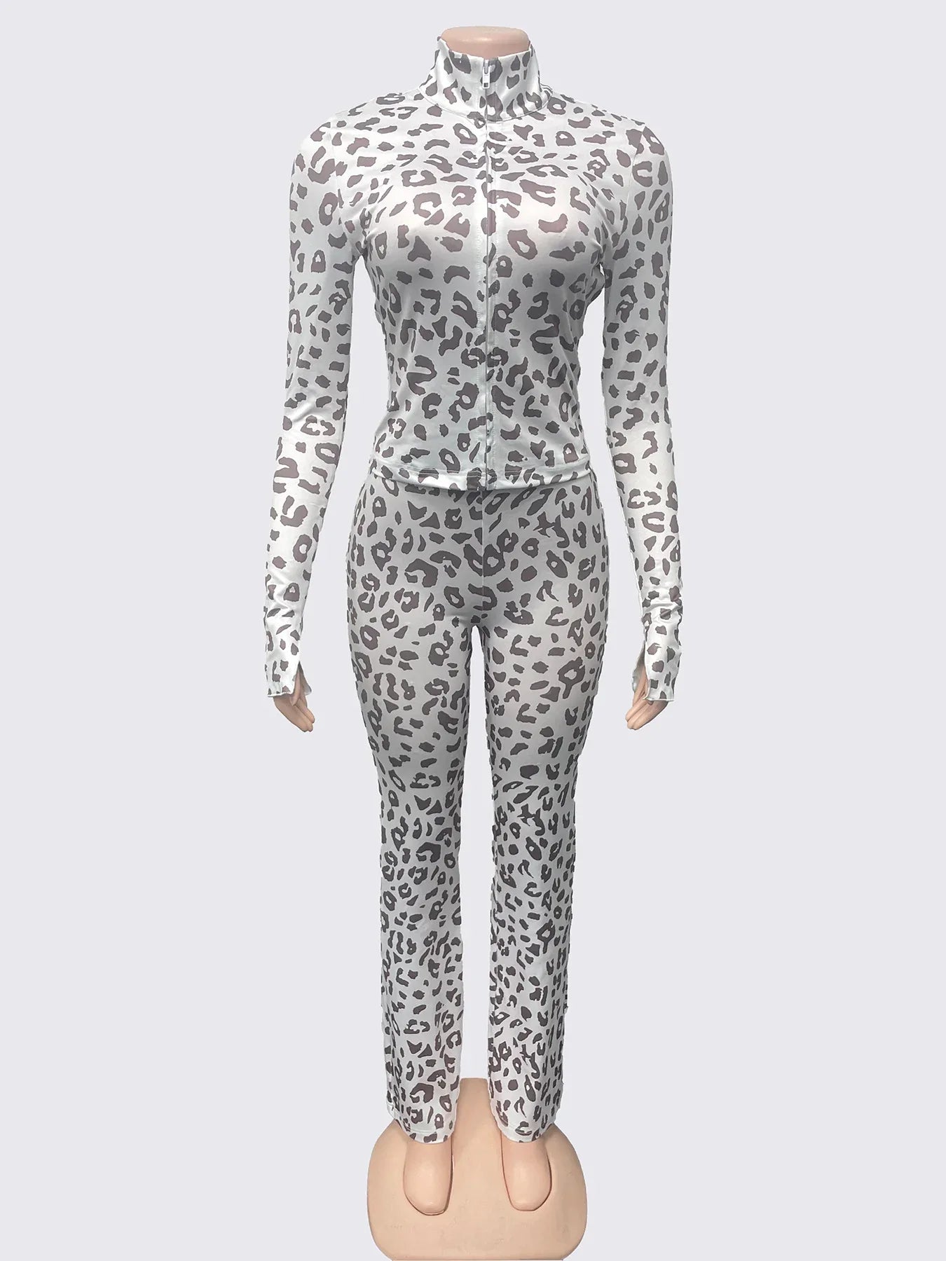 Spicy Girl Leopard-Print Slimming Cardigan And Pants Two-Piece Set - Gizmo Galaxy