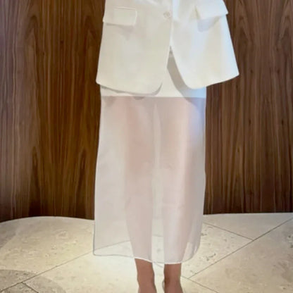 Designer-style Sheer High-waist Skirt For Women - Gizmo Galaxy