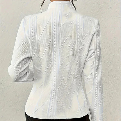 Women's Elegant Textured Open Front Business Casual Work Office Blazer Jacket Suit - Gizmo Galaxy