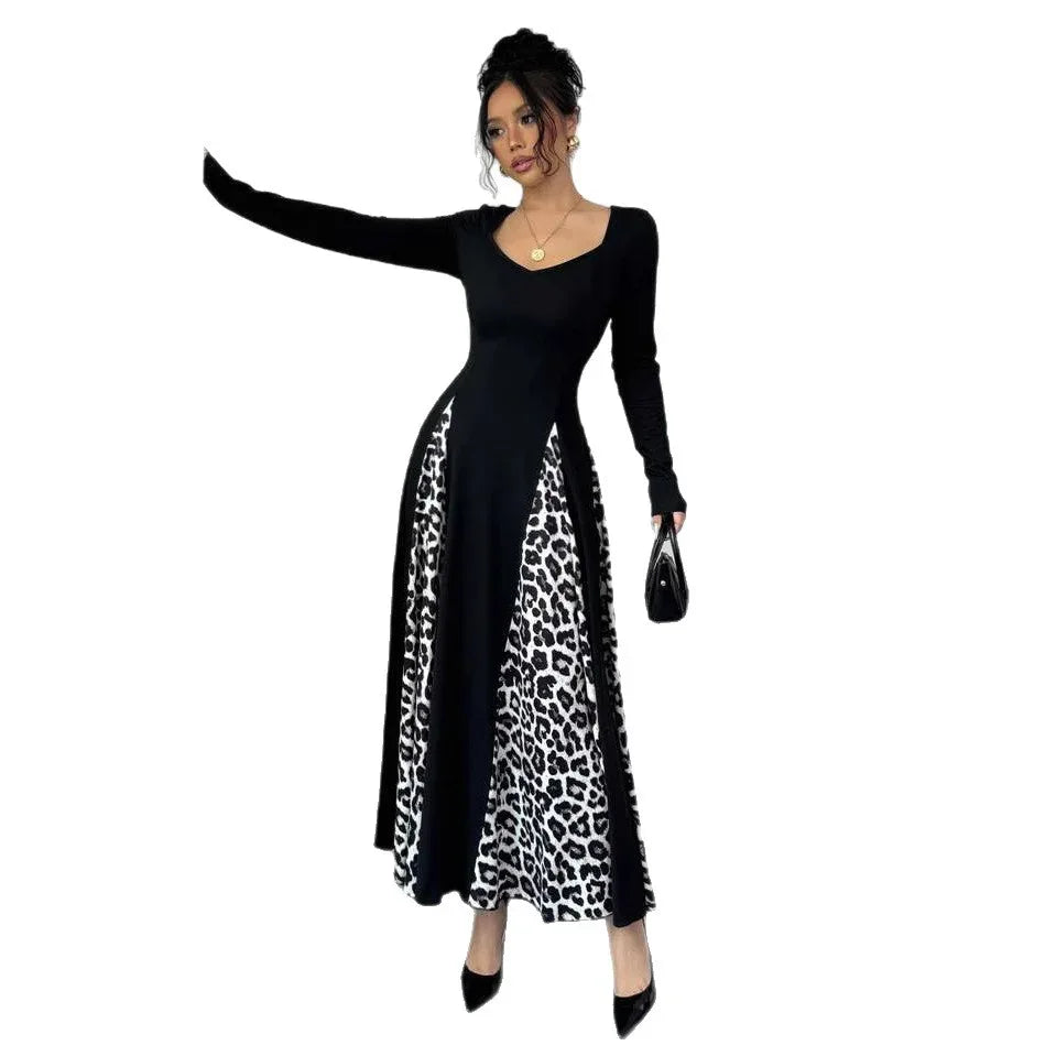 Womens Slimming Split Formal Dress With Long Sleeves - Gizmo Galaxy