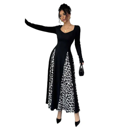 Womens Slimming Split Formal Dress With Long Sleeves - Gizmo Galaxy
