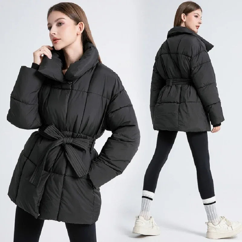 Plus Size Women's Mid-length Down Cotton-padded Jacket Thickened - Gizmo Galaxy