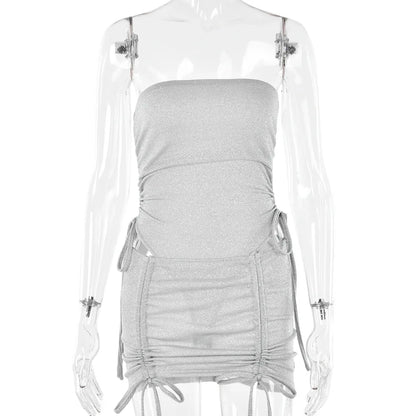 Spring Fashion Hip Skirt Popular Two-piece Set Drawstring Lace Suit Slim Fit Skirt - Gizmo Galaxy