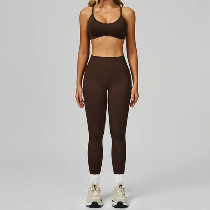 Seamless Yoga Set High-waisted Fitness Workout Outfit - Gizmo Galaxy
