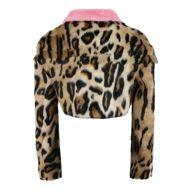 Leopard Print Faux Fur Coat Women's Autumn And Winter - Gizmo Galaxy