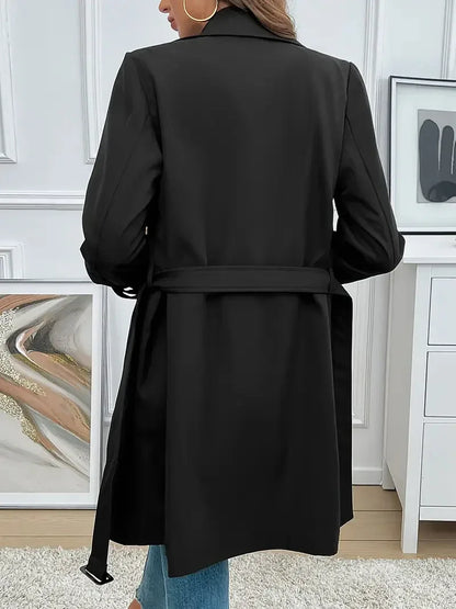 Elegant Belted Trench Coat For Women - Gizmo Galaxy
