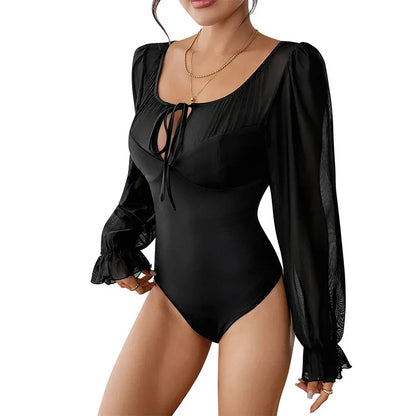 Polyester Women's High Waist Pure Color Jumpsuit - Gizmo Galaxy