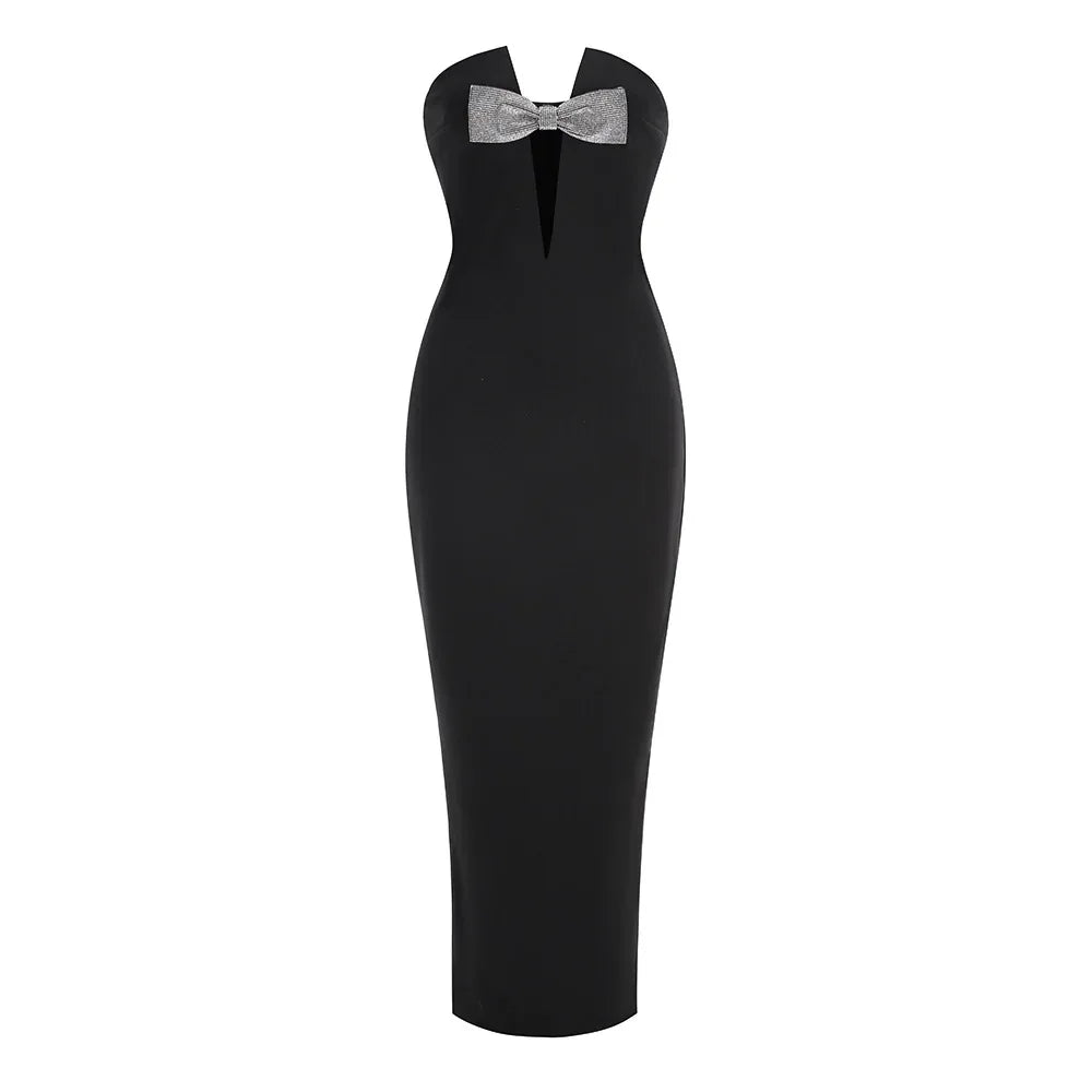 Off-shoulder Backless Super Deep V Bandeau Slim-fit Party Dress - Gizmo Galaxy