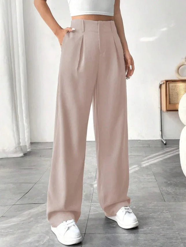 Ladies' High-waisted Slim-fit Suit Pants Wide-leg Floor-dragging Pants - Gizmo Galaxy