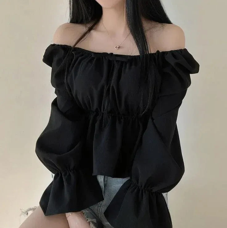 Korean Style Gentle Puff Sleeve Shirt Women - Gizmo Galaxy