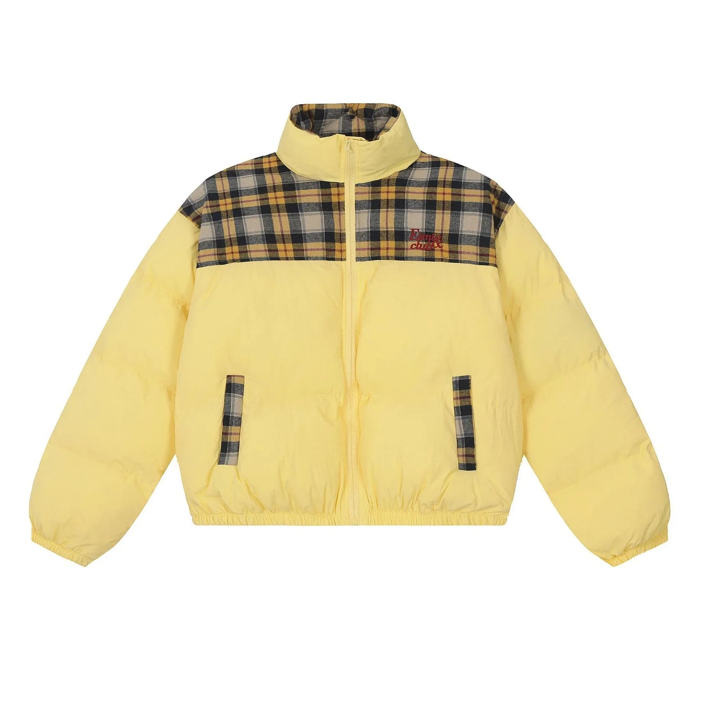 Sweet Girl Plaid Stitching High Quality Cotton Coat Jacket - Gizmo Galaxy