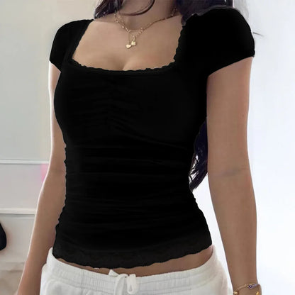 European And American Sexy Hot Girl Style Lace Short Sleeve - Gizmo Galaxy