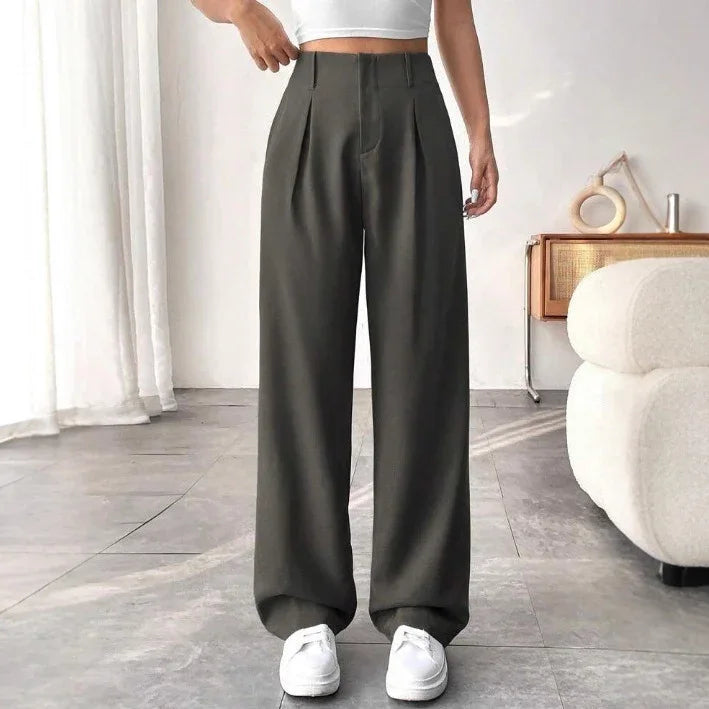 Ladies' High-waisted Slim-fit Suit Pants Wide-leg Floor-dragging Pants - Gizmo Galaxy