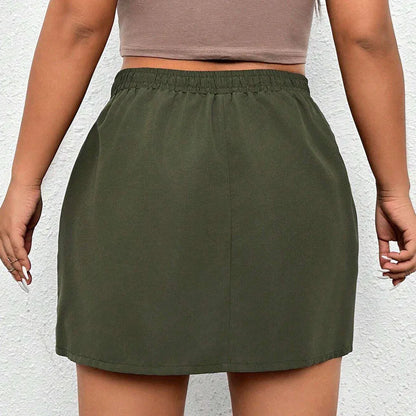 Women's Street Fashion Elastic Waist Workwear Skirt - Gizmo Galaxy