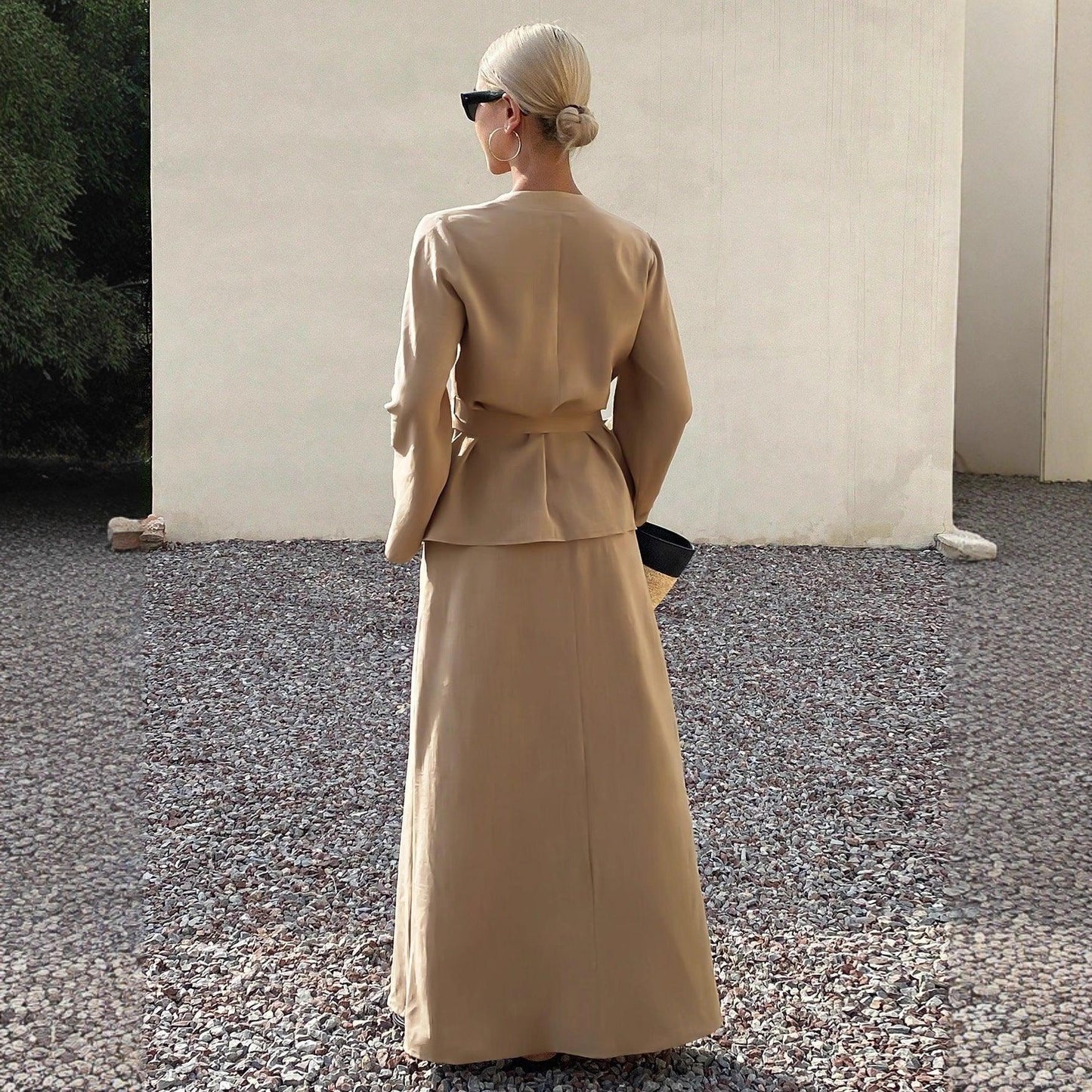 New Women's Casual Asymmetrical Lace-up Skirt Suit - Gizmo Galaxy