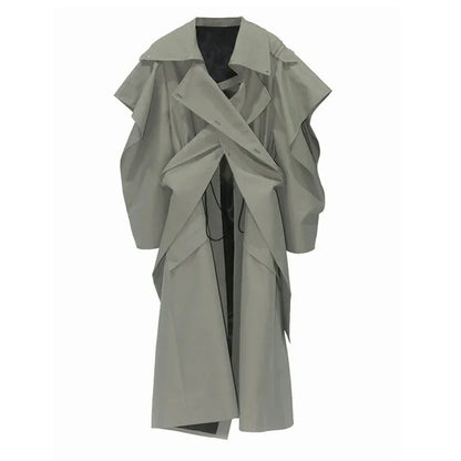 Elastic And Waisted Profile Trench Coat Women's Autumn - Gizmo Galaxy
