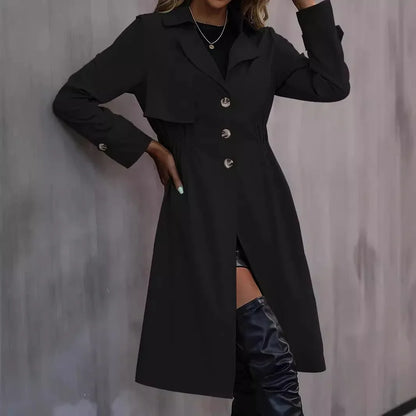 Long Waist Cotton Fashion Jacket Long Sleeve Trench Coat - Gizmo Galaxy