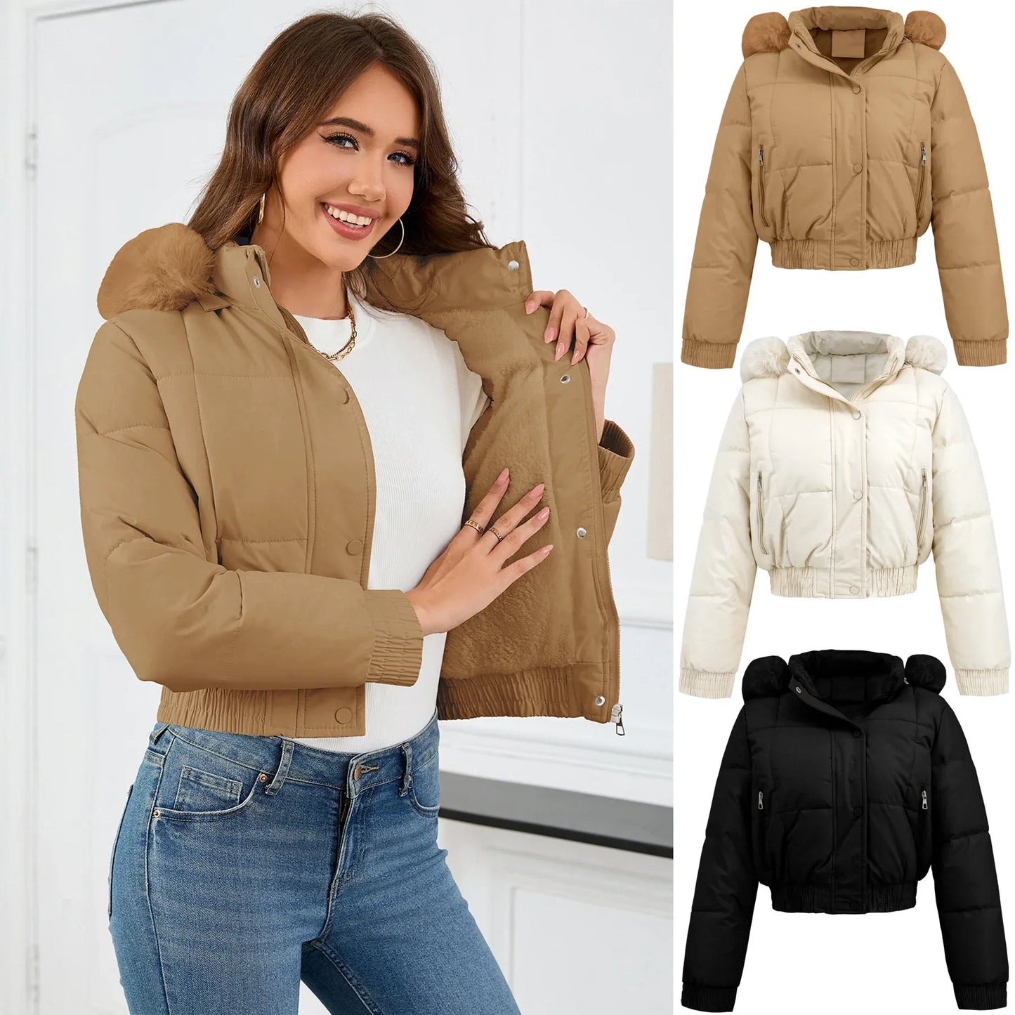 Women's Fashion Casual Thickening Cotton-padded Jacket - Gizmo Galaxy