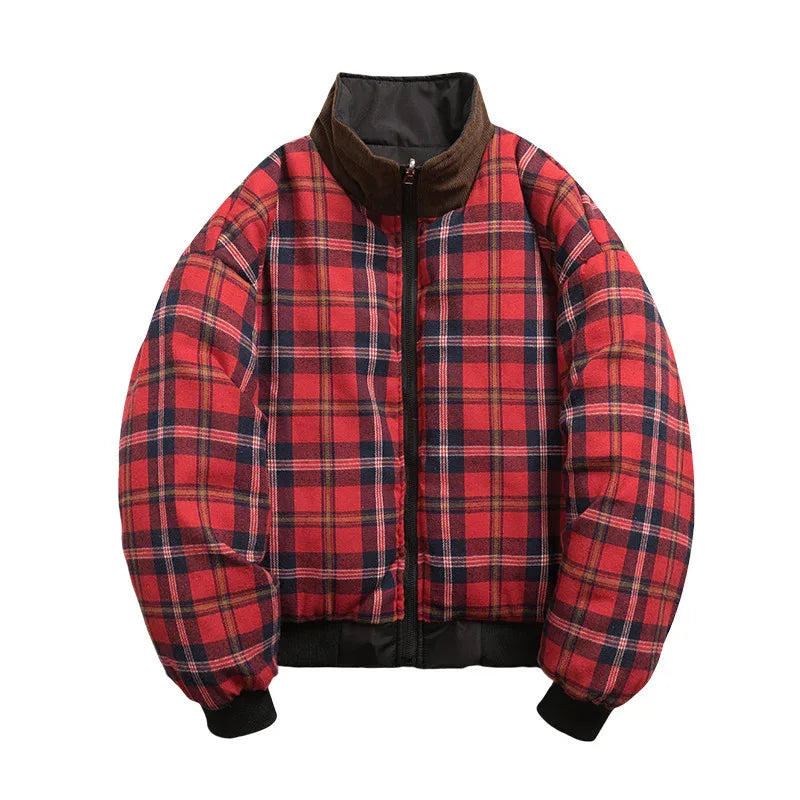 American Retro Two-sided Wear Down Cotton Jacket Coat Men And Women - Gizmo Galaxy