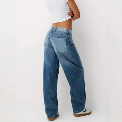 Summer Thin, Loose-fit, Mid-rise, Figure-flattering Wide-leg Denim Jeans For Pear-shaped Figures - Gizmo Galaxy