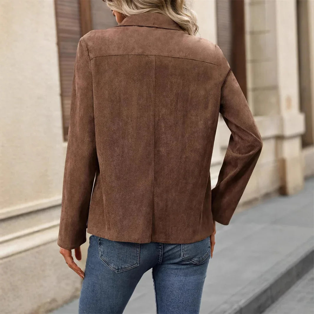 Women's Faux Suede Jacket New Coat - Gizmo Galaxy