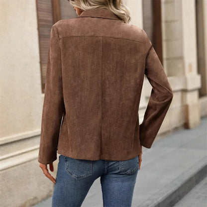 Women's Faux Suede Jacket New Coat - Gizmo Galaxy