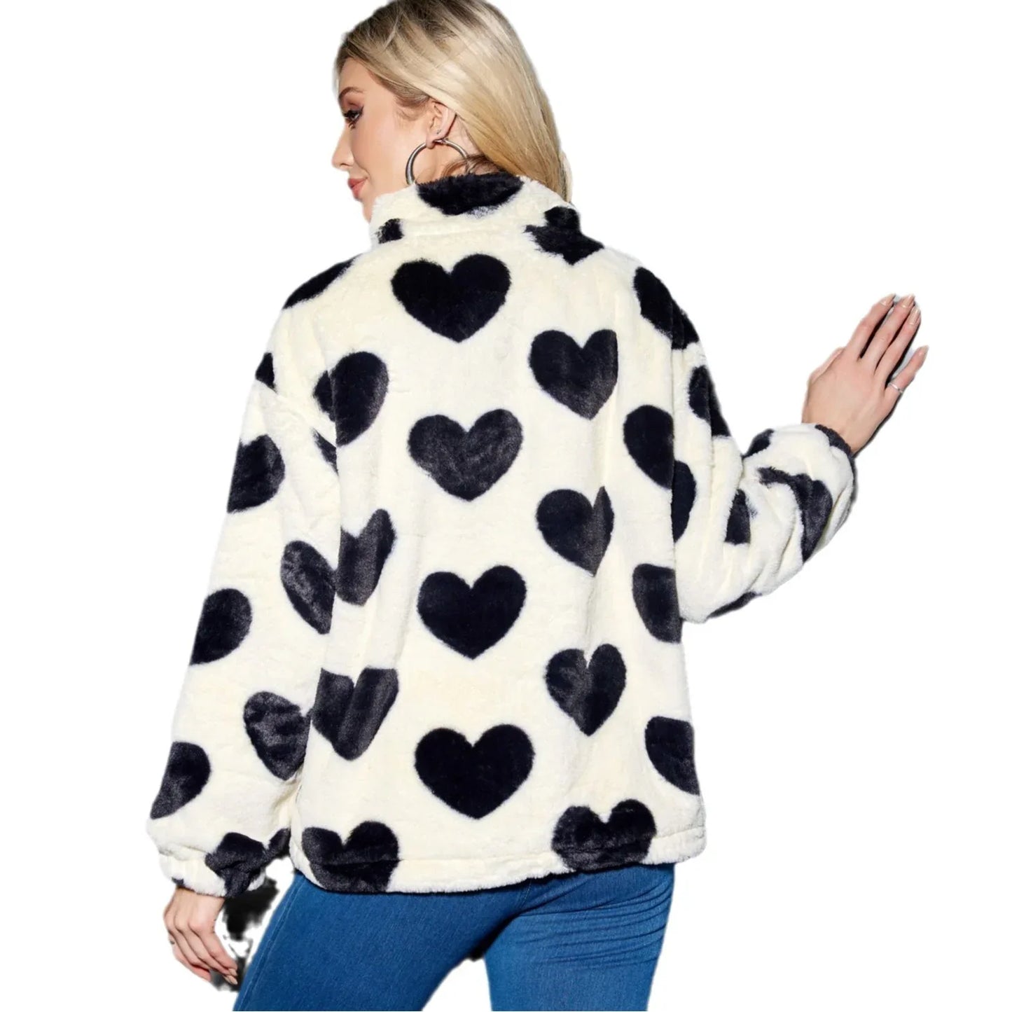 Heart-shaped Zipper Thermal Coat For Women - Gizmo Galaxy