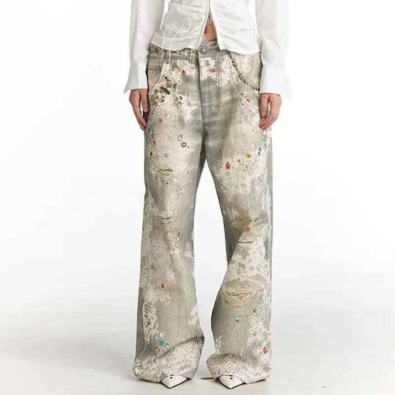 Street Fashion Niche Ripped Straight-leg Pants For Men - Gizmo Galaxy