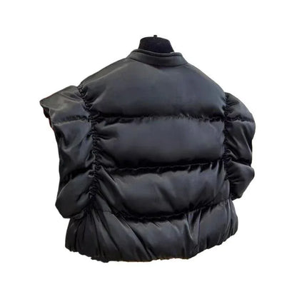 Autumn And Winter New Down Cotton Flying Shoulder High Waist Short Vest - Gizmo Galaxy