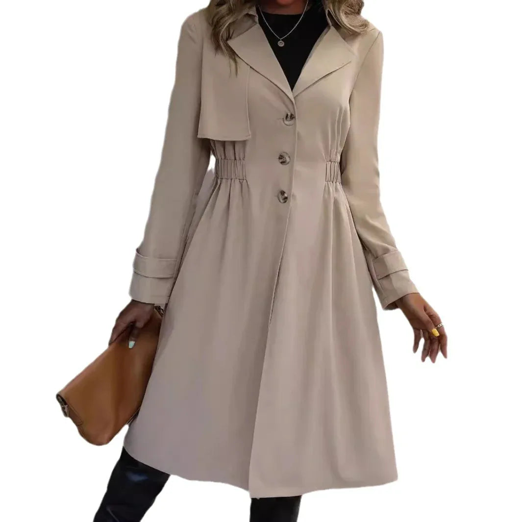 Long Waist Cotton Fashion Jacket Long Sleeve Trench Coat - Gizmo Galaxy