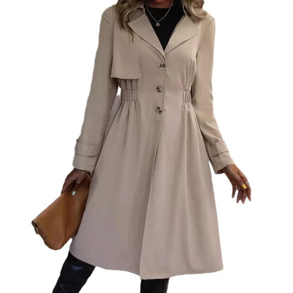 Long Waist Cotton Fashion Jacket Long Sleeve Trench Coat - Gizmo Galaxy