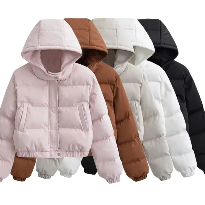Autumn New Fashion Casual Simple All-matching Hooded Short Cotton Jacket - Gizmo Galaxy
