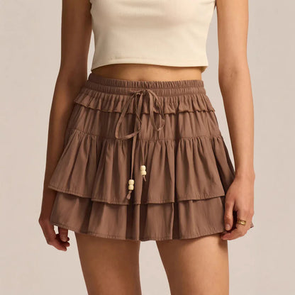 New High-waisted Liner Shorts With A Drawstring Skirt-trousers Design - Gizmo Galaxy
